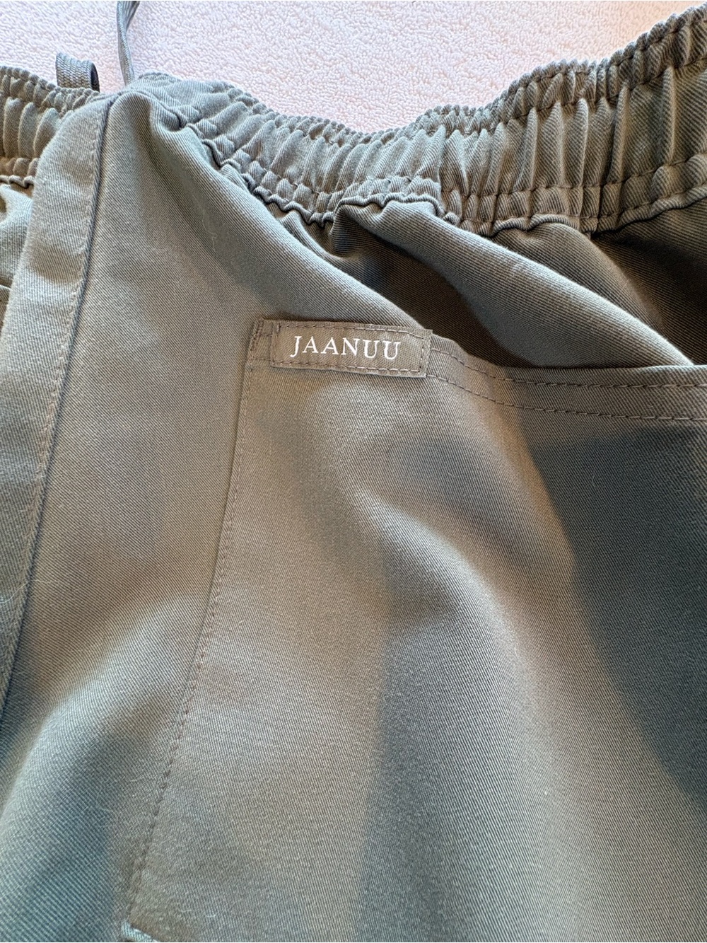 Jaanuu Olive Scrub Set S Top XS Pants Knit Twill - Picture 9 of 16